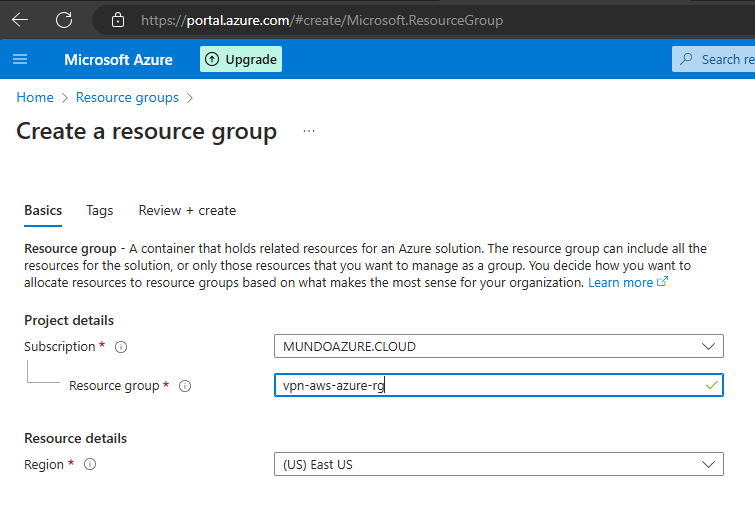 Crear Resource Group en Azure